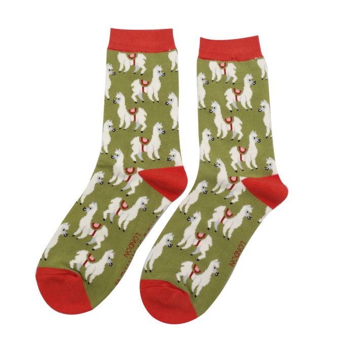 Women's Llamas Socks Olive