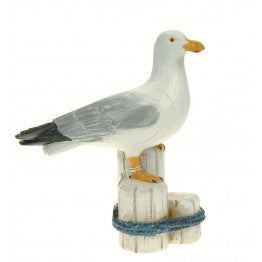 Large Resin Seagull on Stump