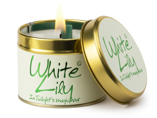 White Lily Scented Tin Candle