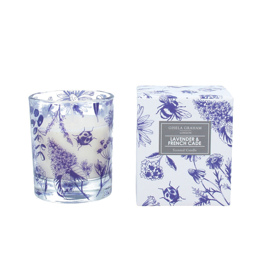 Blue Meadow scented boxed candle pot