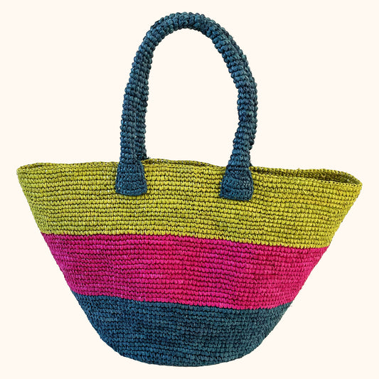 Striped crochet bag