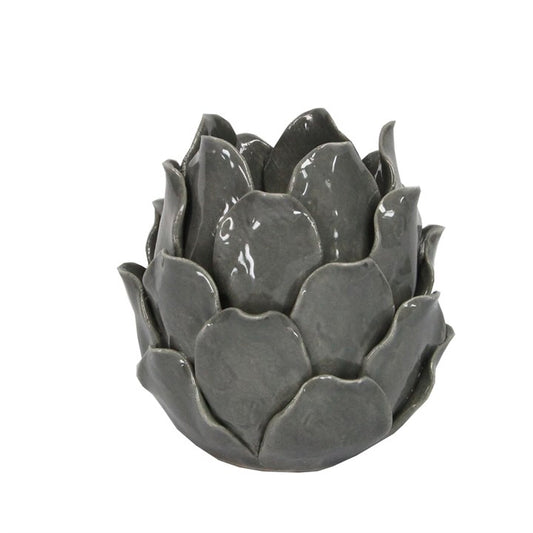 Grey Ceramic Artichoke T-Lite Holder 10cm