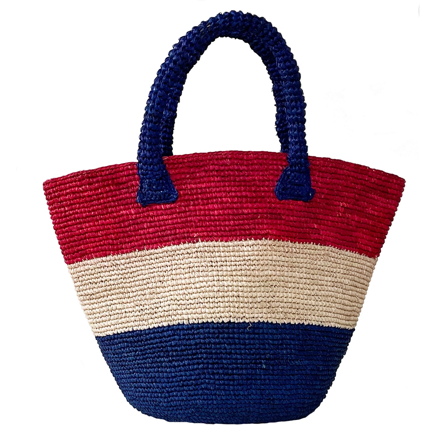 Striped crochet bag