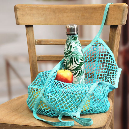 Turq cotton mesh shopper bag