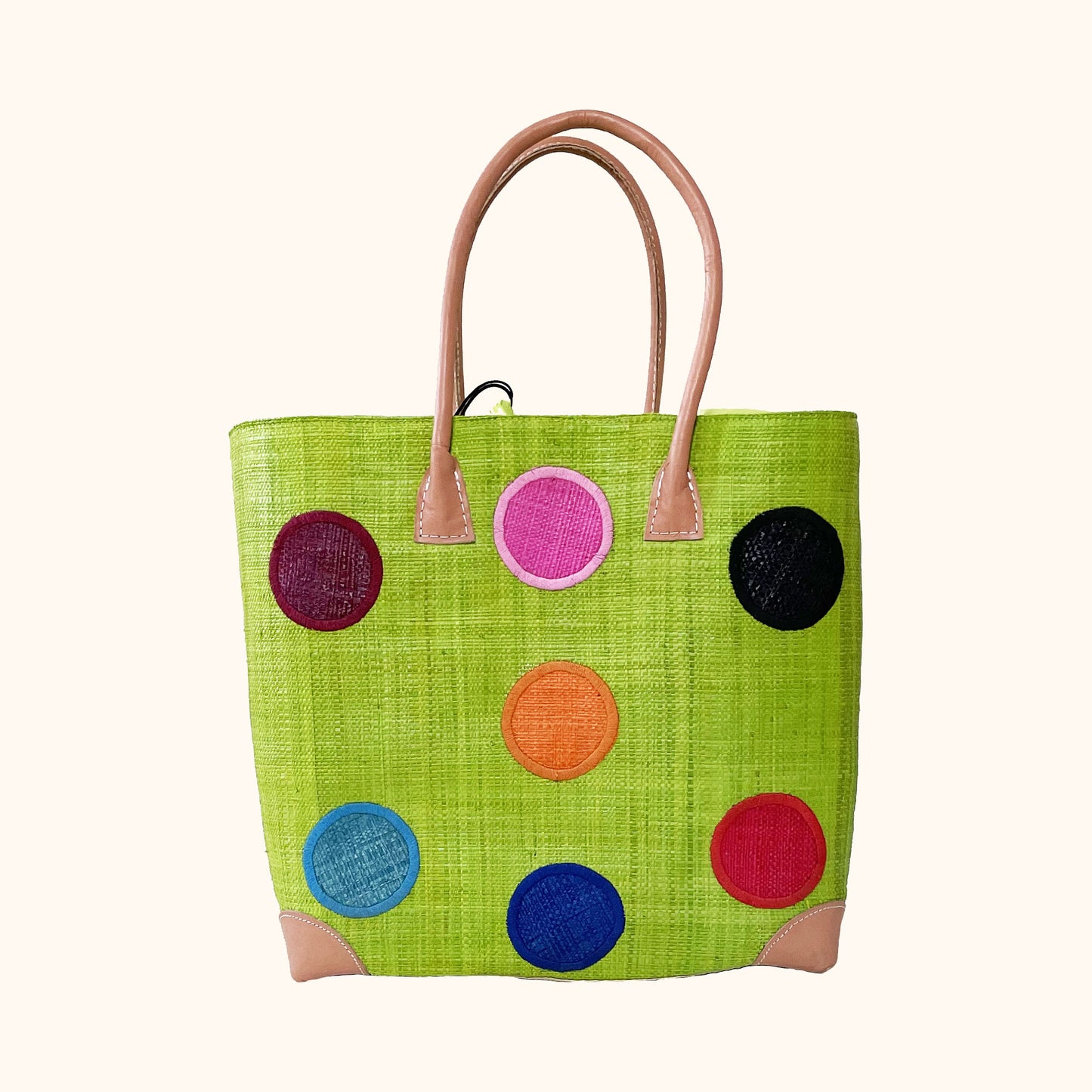 RAFFIA CIRCLE TOTE BAG