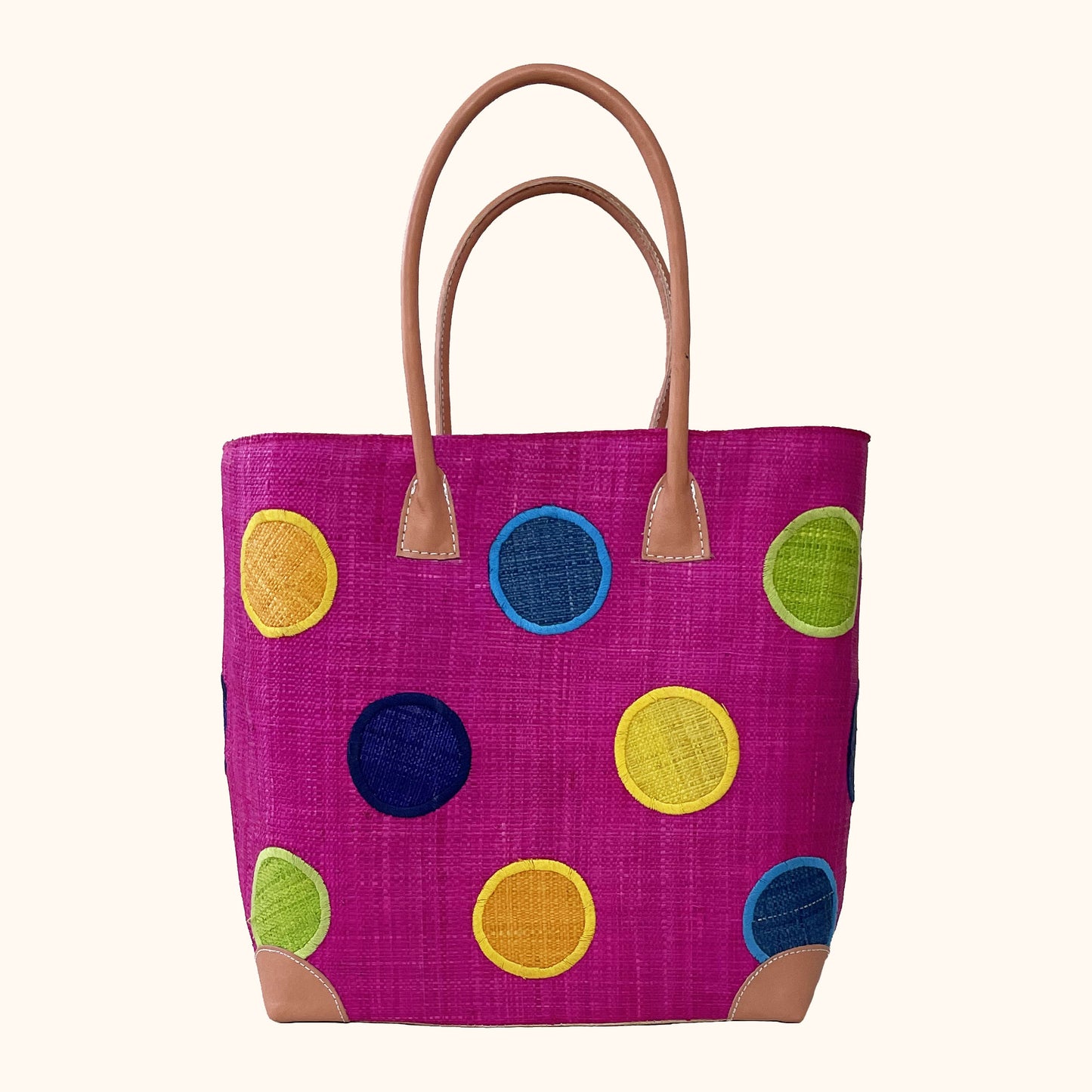 RAFFIA CIRCLE TOTE BAG