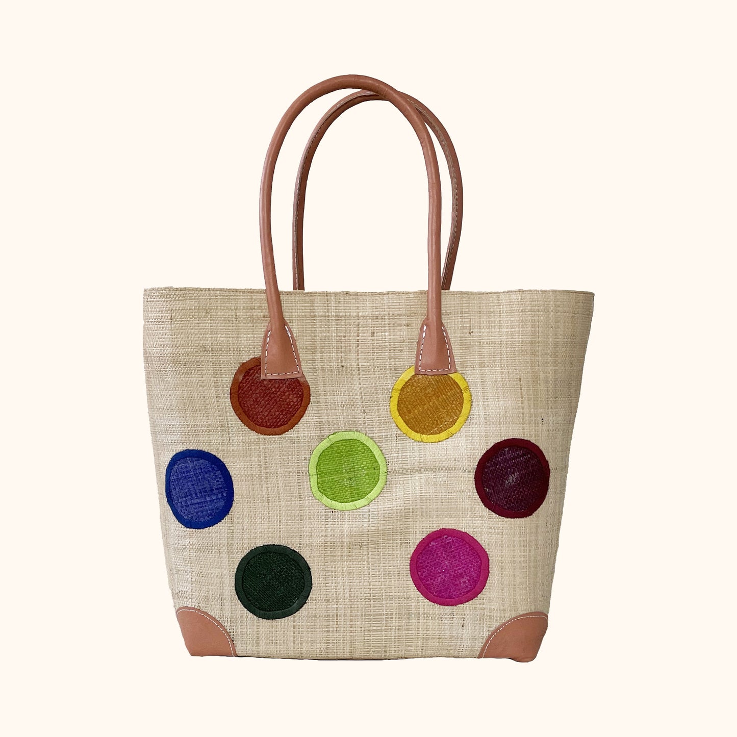 RAFFIA CIRCLE TOTE BAG