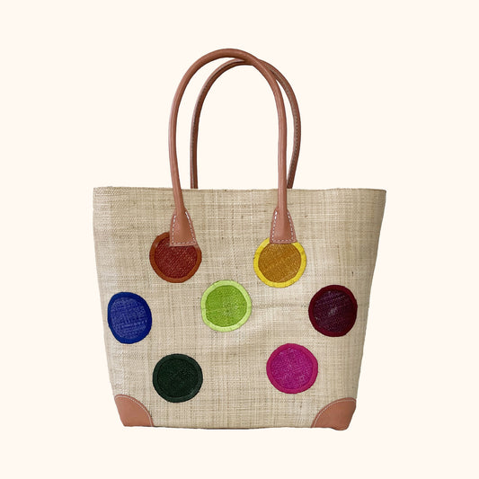 RAFFIA CIRCLE TOTE BAG