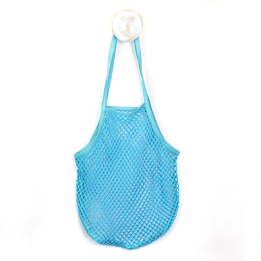 Turq cotton mesh shopper bag