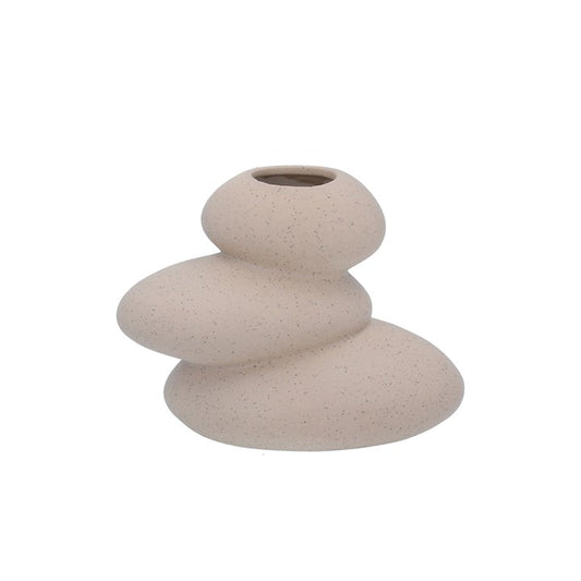 Bisque Pebble Stack Dec. Vase Orn