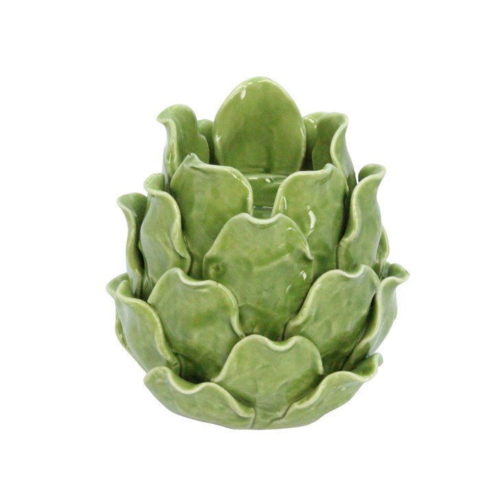 Ceramic T-Lite Holder 10cm - Green Artichoke